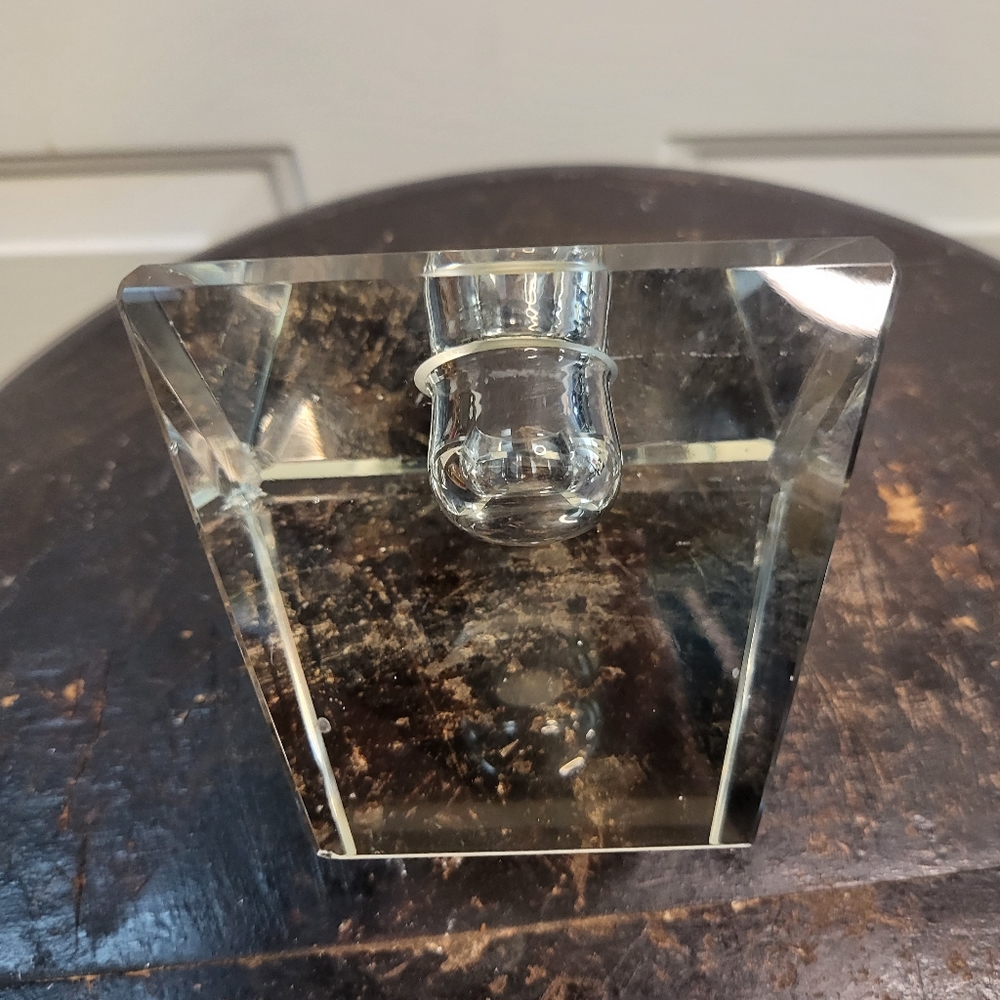 Single Vintage Crystal Candle Holder 3 1/4" - Picture 6 of 9